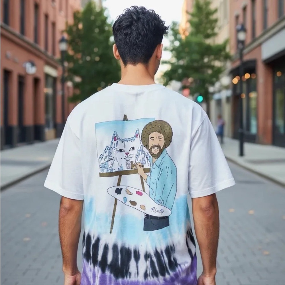 Ripndip White and Purple Tie-Dye Graphic Tee